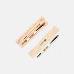 Balpen van beukenhout met doosje