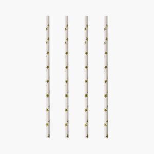 Papieren rietjes sterren Ø 0.6 x 20 cm